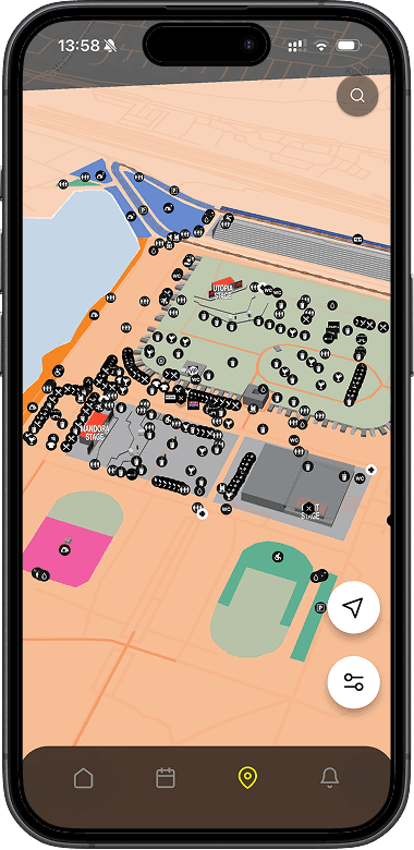 Smartphone with 'Rock im Park'-App